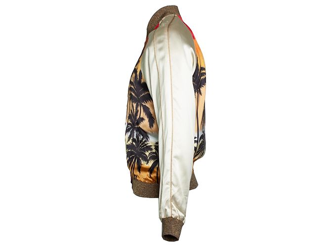 Autre Marque Saint Laurent, Palm tree Bomber Teddy Jacke in Orange Golden - Ansicht 4