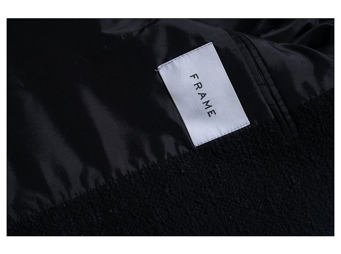 Autre Marque FRAME, black double breasted tweed jacket - view 6