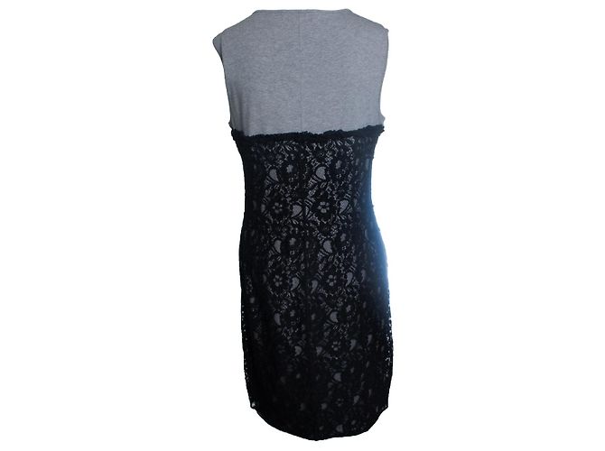 Love Moschino, Jerseykleid mit Spitze Schwarz Grau - Ansicht 3
