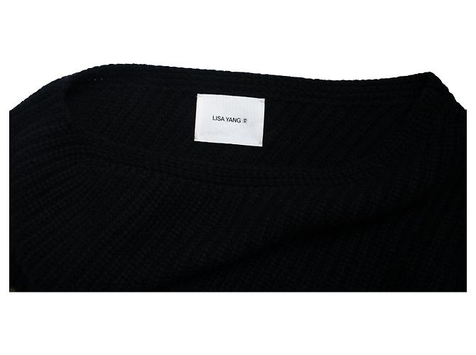 Autre Marque Lisa Yang, einschultriger Strickpullover in Schwarz - Ansicht 10