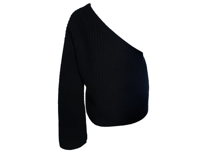 Autre Marque Lisa Yang, einschultriger Strickpullover in Schwarz - Ansicht 2