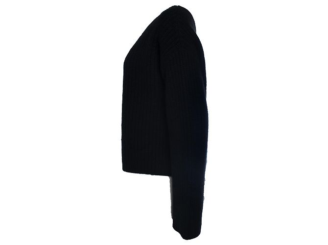 Autre Marque Lisa Yang, einschultriger Strickpullover in Schwarz - Ansicht 3