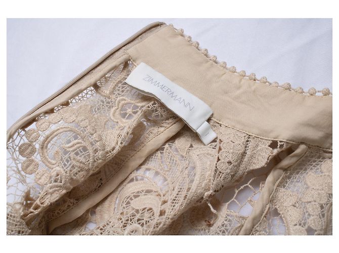 Autre Marque Zimmermann, vestido mini de renda Waverly em bege - vista 7