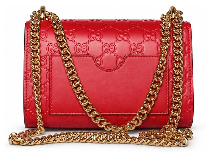 Padlock Gucci, borsa con lucchetto stampata GG in pelle rossa Rosso - vista 3