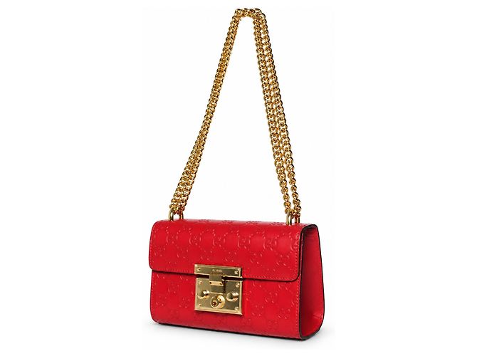 Padlock Gucci, borsa con lucchetto stampata GG in pelle rossa Rosso - vista 4