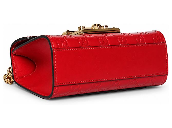 Padlock Gucci, borsa con lucchetto stampata GG in pelle rossa Rosso - vista 6