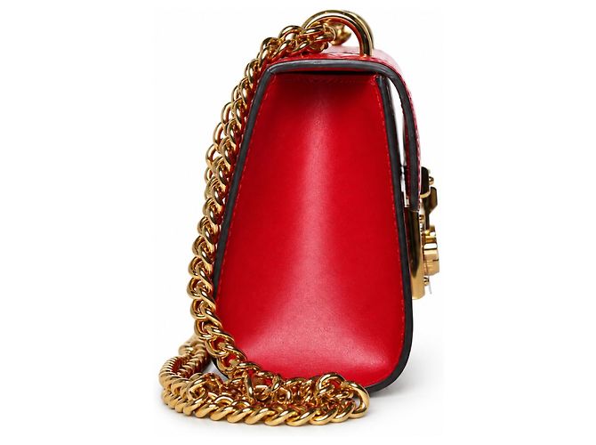 Padlock Gucci, borsa con lucchetto stampata GG in pelle rossa Rosso - vista 7