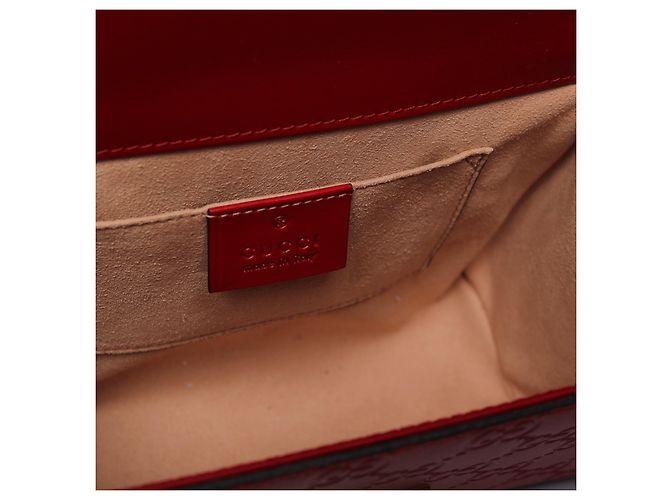 Padlock Gucci, borsa con lucchetto stampata GG in pelle rossa Rosso - vista 9