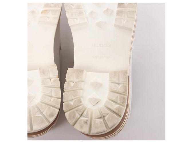 Hermès Ivy Leder-Loafer in White BR241141, Größe EU 38 Weiß - Ansicht 12