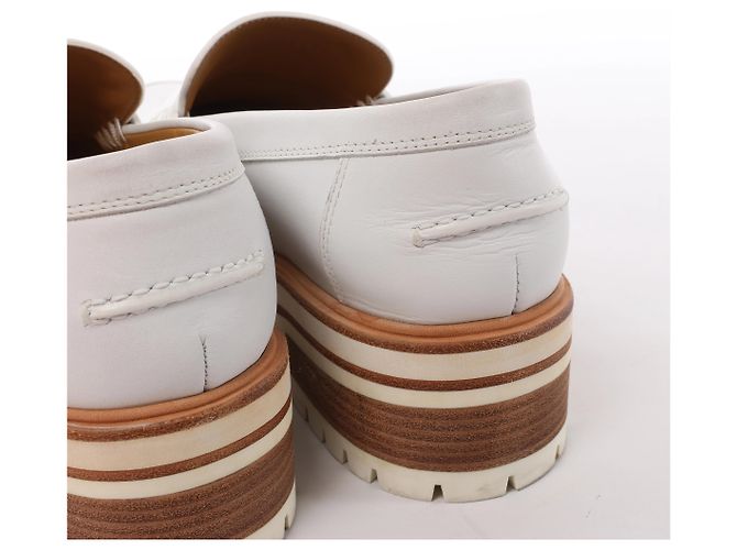Hermès Ivy Leder-Loafer in White BR241141, Größe EU 38 Weiß - Ansicht 13