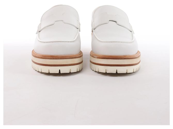 Hermès Ivy Leder-Loafer in White BR241141, Größe EU 38 Weiß - Ansicht 3