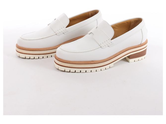 Hermès Ivy Leder-Loafer in White BR241141, Größe EU 38 Weiß - Ansicht 6