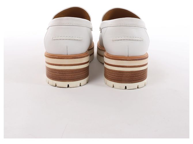 Hermès Ivy Leder-Loafer in White BR241141, Größe EU 38 Weiß - Ansicht 7