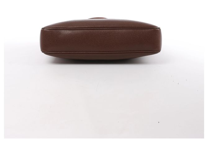 Borsa a tracolla Chanel Coco Mark in pelle caviar marrone - vista 8