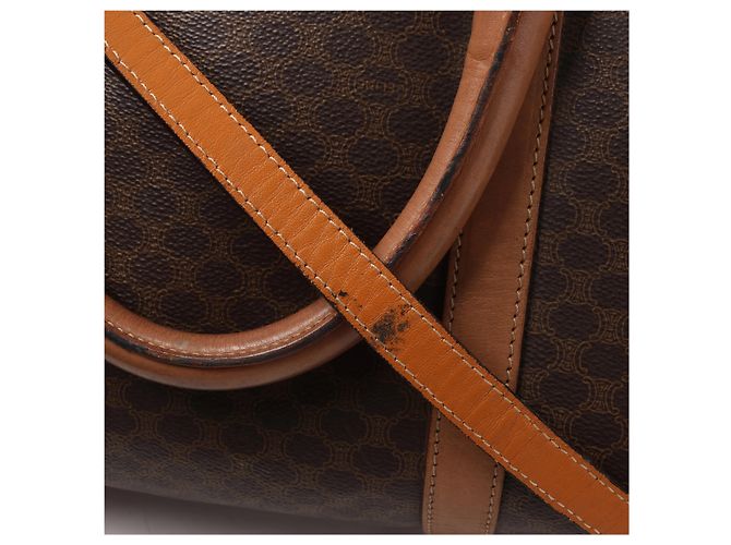 Triomphe Céline Borsa da viaggio Celine Macadam Boston PVC x Leather in marrone - vista 10