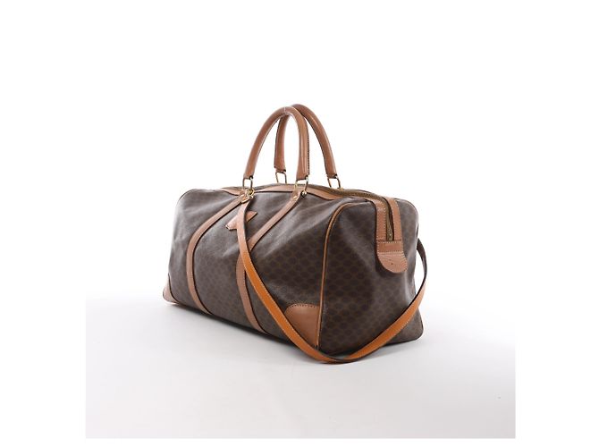 Triomphe Céline Borsa da viaggio Celine Macadam Boston PVC x Leather in marrone - vista 2