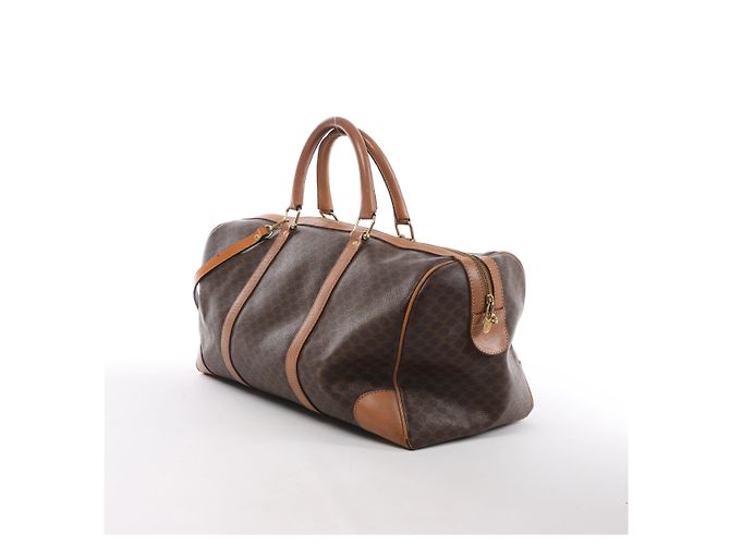 Triomphe Céline Borsa da viaggio Celine Macadam Boston PVC x Leather in marrone - vista 3