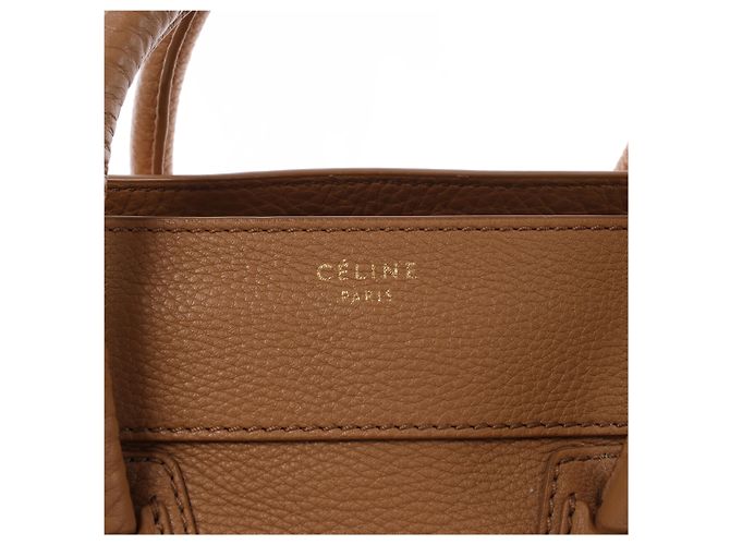 Céline Borsa a mano Celine Luggage Mini in pelle marrone - vista 10