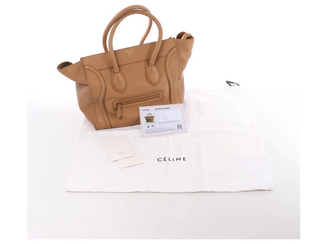 Céline Borsa a mano Celine Luggage Mini in pelle marrone - vista 13