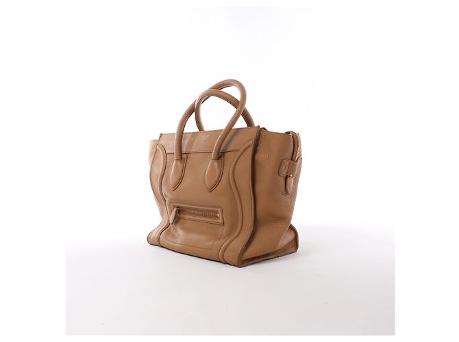 Céline Borsa a mano Celine Luggage Mini in pelle marrone - vista 2