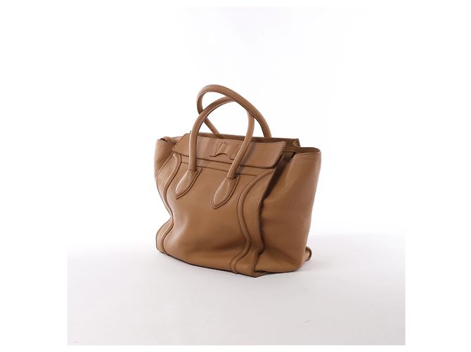 Céline Borsa a mano Celine Luggage Mini in pelle marrone - vista 3