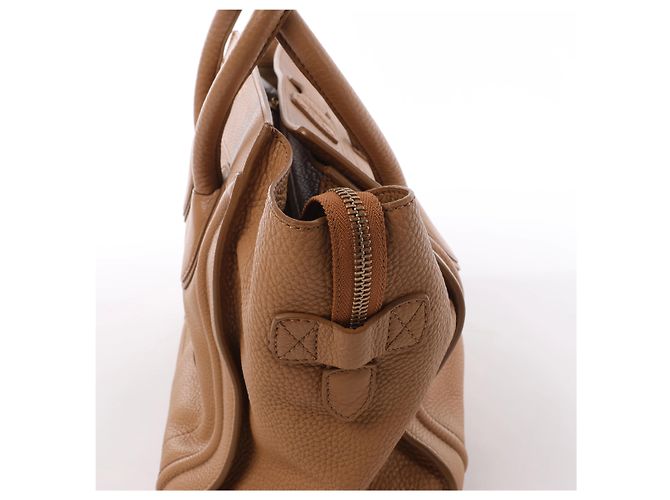 Céline Borsa a mano Celine Luggage Mini in pelle marrone - vista 5