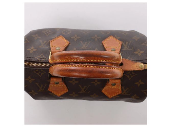 Borsa a mano Louis Vuitton Speedy 25 Monogram in marrone M41528 - vista 6