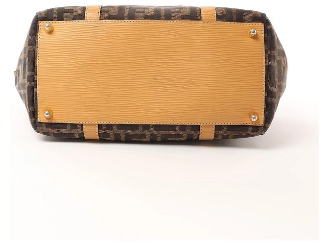 Borsa FENDI in tela Zucca e pelle marrone - vista 10