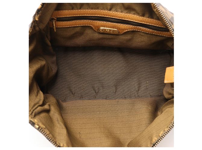 Borsa FENDI in tela Zucca e pelle marrone - vista 14