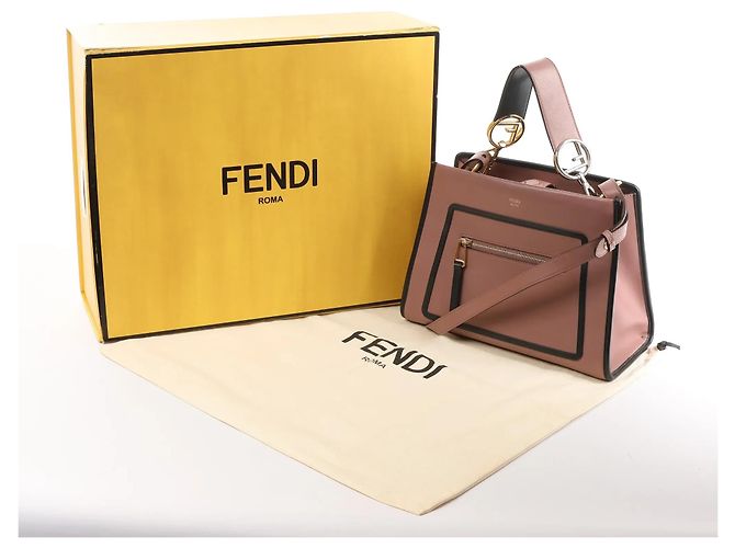 Borsa a mano 2Way Fendi Runaway in pelle Rosa 8BH344 Beige - vista 15