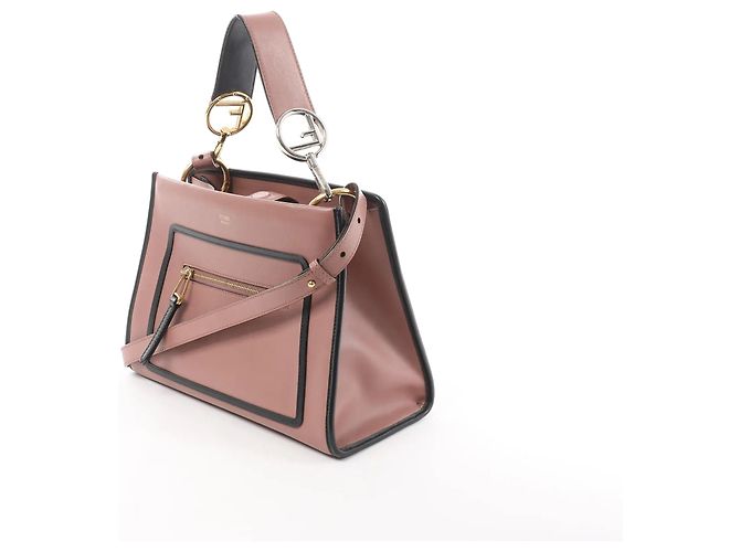 Borsa a mano 2Way Fendi Runaway in pelle Rosa 8BH344 Beige - vista 2