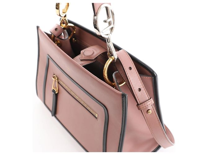 Borsa a mano 2Way Fendi Runaway in pelle Rosa 8BH344 Beige - vista 4