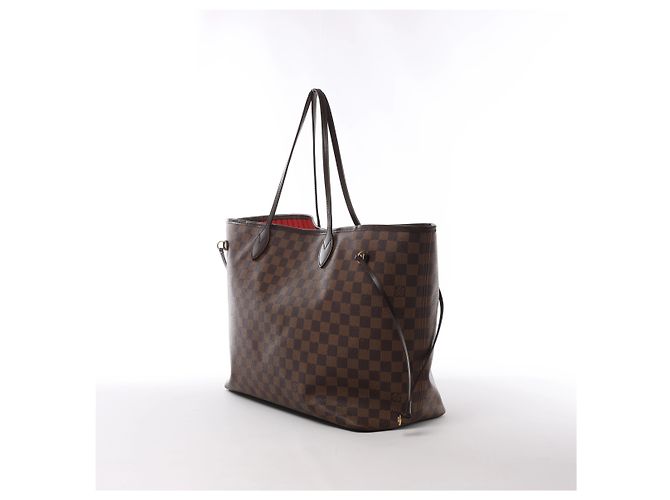 Borsa a tracolla Louis Vuitton Neverfull GM Damier Ebene in marrone N51106 Rosso - vista 3