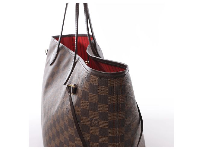 Borsa a tracolla Louis Vuitton Neverfull GM Damier Ebene in marrone N51106 Rosso - vista 4