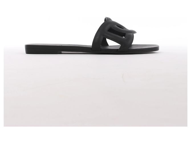 Sandali Hermès Aloha Chaîne d'Ancre in gomma nera ME201157Z, Taglia EU 37 - vista 3
