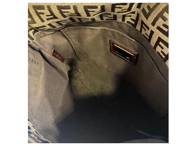 Borsa Fendi Mamma Baguette Zucca Canvas Marrone Monogramma - vista 15