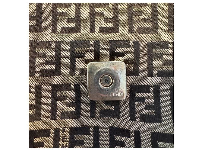Borsa Fendi Mamma Baguette Zucca Canvas Marrone Monogramma - vista 16