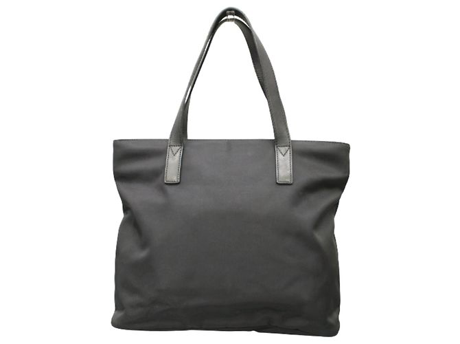Fendi Borsa Tote in Nylon e Pelle Nera Nero - vista 2