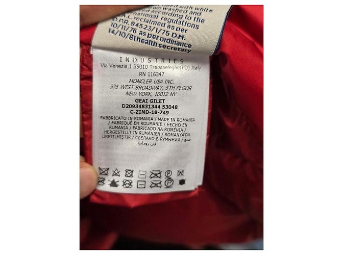 Moncler gesteppte Daunenweste rot - Größe M gebraucht - Ansicht 8