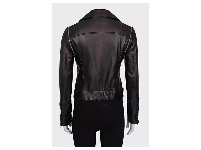Veste sans manches Louis Vuitton en agneau marron Taille 38/M d'occasion - vue 3
