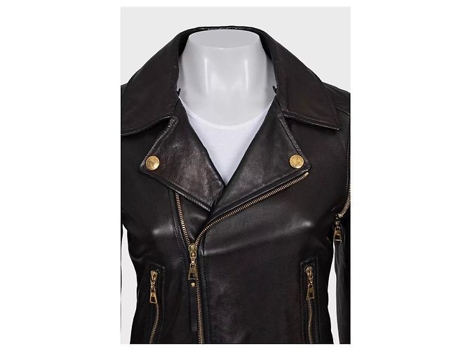Veste sans manches Louis Vuitton en agneau marron Taille 38/M d'occasion - vue 4