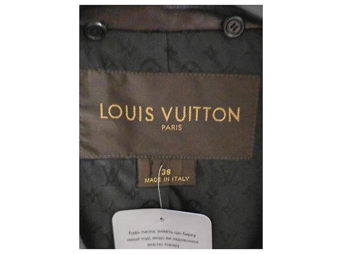 Veste sans manches Louis Vuitton en agneau marron Taille 38/M d'occasion - vue 5