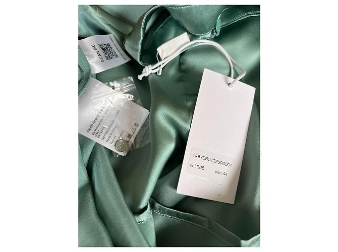 Autre Marque 8 By Yoox Blusa de seda verde com cinto - vista 3