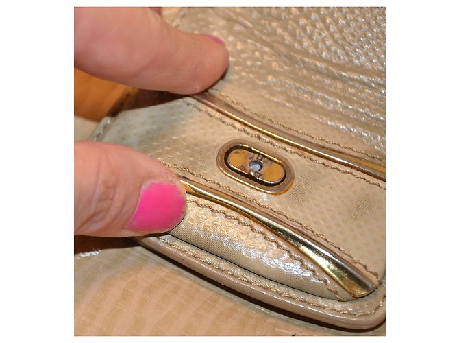 Borsa a tracolla Moschino Cheap and Chic in pelle beige - vista 4