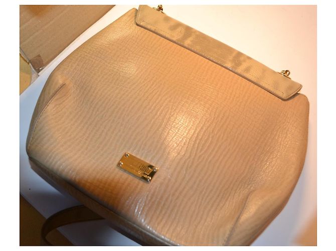 Borsa a tracolla Moschino Cheap and Chic in pelle beige - vista 5