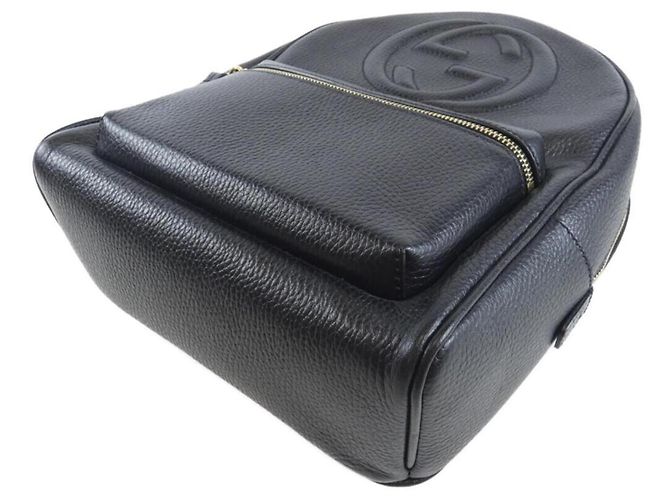 Gucci Rucksack aus schwarzem Leder - Ansicht 3