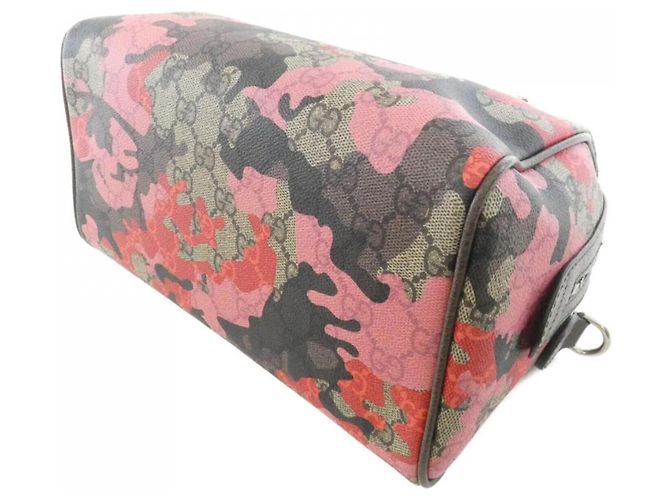 Bolsa Gucci Boston Bege e Rosa em Tela - vista 3