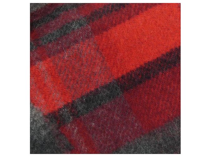 Hermès Stola in cashmere Hermes grigia e rossa Marrone Rosso - vista 4