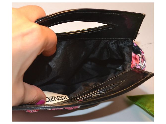 Bolso de mano Kenzo floral Negro Rosa Blanco - vista 5