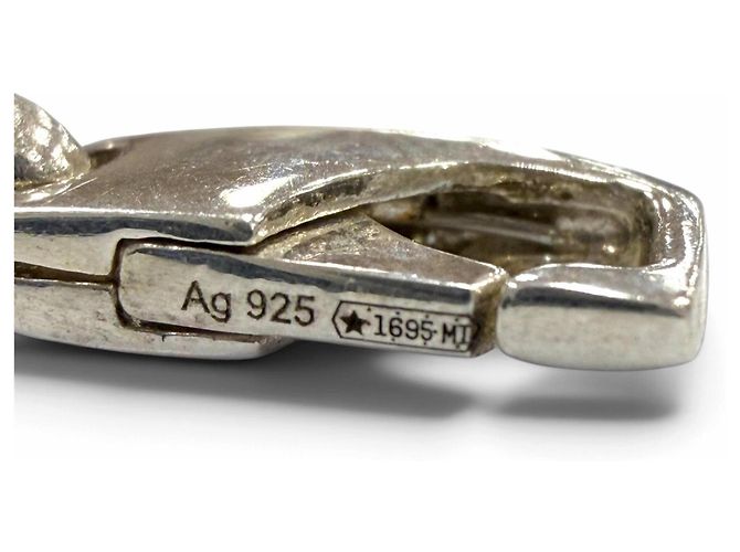 Collier Gucci Web Line Sherry AG925 avec détail rayé Argenté - vue 8